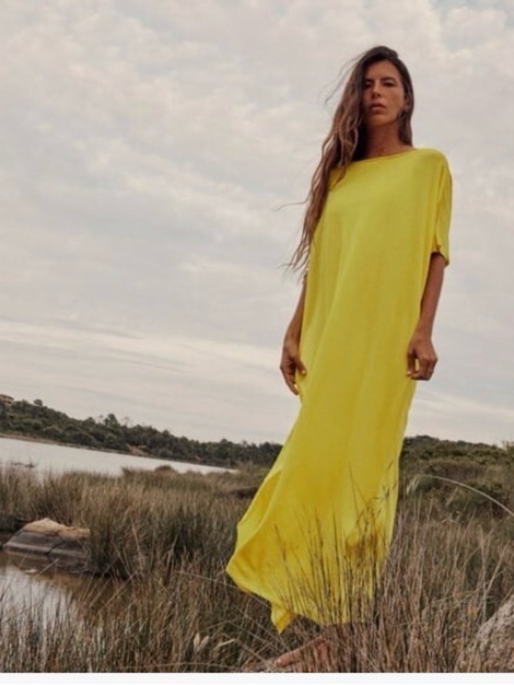 Zara Limited edition Lemon Yellow knit cape Dress